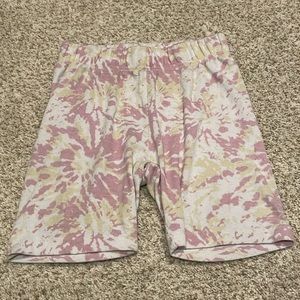 Primark Yellow and Pink Tie Dye Shorts
